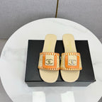 CC 26s Slipper Beige Orange Sheepskin Tweed 620277
