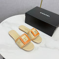 CC 26s Slipper Beige Orange Sheepskin Tweed 620277