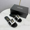 CC 26s Slipper Black White Sheepskin Tweed 620278