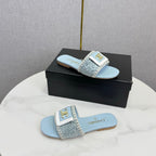 CC 26s Slipper Light Blue Sheepskin Tweed 620280