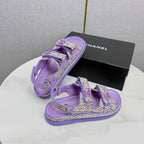 CC Dad Sandal Purple Cream Tweed Sheepskin 620119