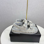 CC Dad Sandal Grey Cream Tweed Sheepskin 620121