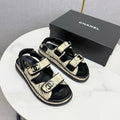 CC Dad Sandal Cream Black Tweed Sheepskin 620123