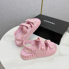 CC Dad Sandal Pink Tweed Sheepskin 620125