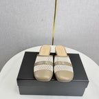 CC 26s Sandal Beige Mesh Sheepskin 639827