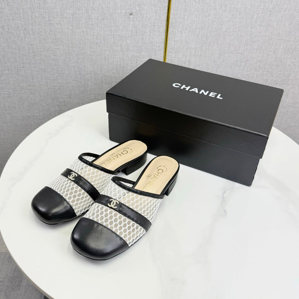 CC 26s Sandal Black Beige Mesh Sheepskin 639828