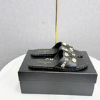 CC 26s Crystal Sandal Black Sheepskin 639831
