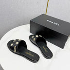 CC 26s Crystal Sandal Black Sheepskin 639831