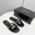 CC 26s Crystal Sandal Black Sheepskin 639831