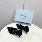 Prada Pumps 4.5cm Black Canvas 639960