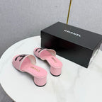 CC 26SS Sandals Pink Mesh Sheepskin 639890