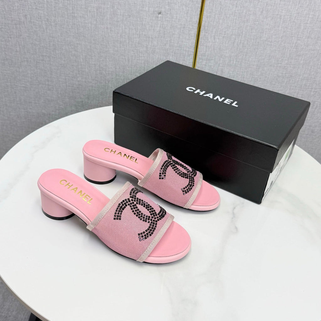 CC 26SS Sandals Pink Mesh Sheepskin 639890