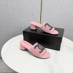 CC 26SS Sandals Pink Mesh Sheepskin 639890