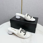 CC 26SS Sandals White Canvas Sheepskin 639893