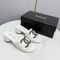 CC 26SS Sandals White Canvas Sheepskin 639893