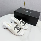 CC 26SS Sandals White Canvas Sheepskin 639893