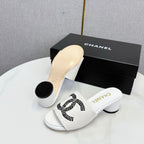 CC 26SS Sandals White Canvas Sheepskin 639893