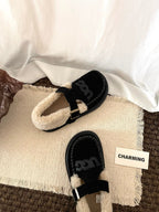 UGG Teddy Loafers Black Suede Sheepskin Wool 512889