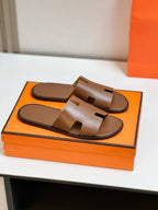 HM Men's Izmir Slide Brown Cowhide 609773