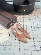 Alaia Heart 50mm Heels Slingbacks Nude Sheepskin 810205