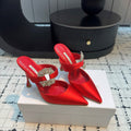 Manolo Satin Maidugura Mules 90mm Red Satin