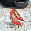 Lurum 90 Red Satin Crystal Embellished Pumps 868663