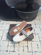 Alaila Ballet Flats In White Cowhide 895230