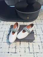 Alaila Ballet Flats In White Cowhide 895230