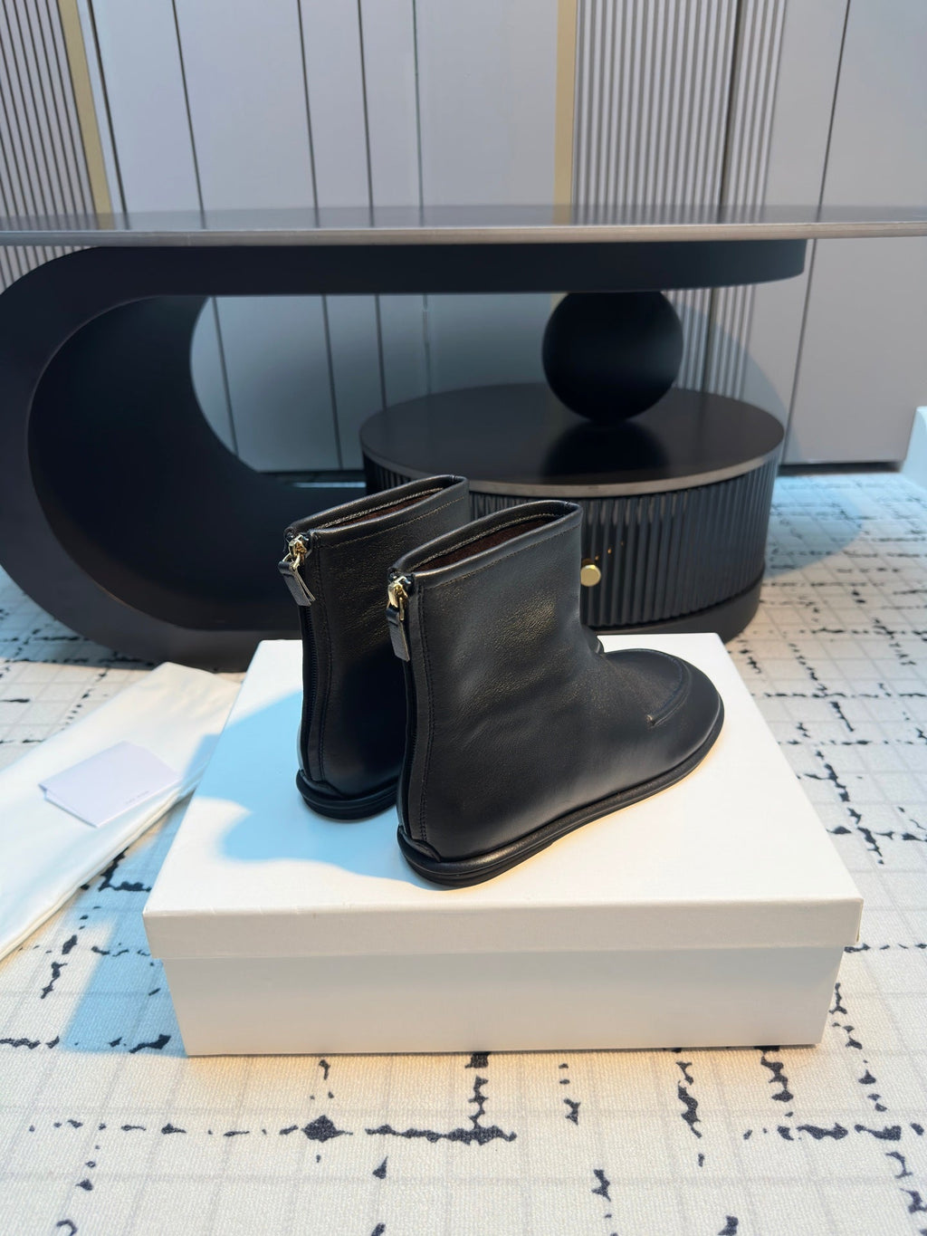 The Row Canal Ankle Boots 20mm Black Lambskin 429312