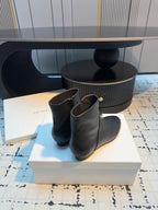 The Row Zipped Ankle Boots 50mm Black Calfskin 429313