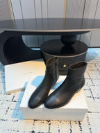 The Row Zipped Ankle Boots 50mm Black Calfskin 429313