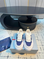 Prada 25s Platform Sneakers White Blue Cowhide 538420
