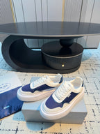 Prada 25s Platform Sneakers White Blue Cowhide 538420