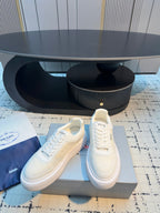 Prada 25s Platform Sneakers White Cowhide 538421