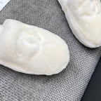 CC Slippers White Fleece