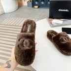 CC Slippers Dark Brown Fleece