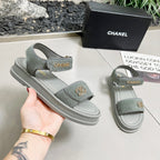CC 25A Sandals Grey Horse Fur Leather 338603