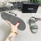 CC 25A Sandals Grey Horse Fur Leather 338603