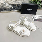 CC 25A Sandals White Horse Fur Leather 338604