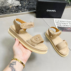 CC 25A Sandals Beige Horse Fur Leather 338605