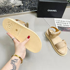 CC 25A Sandals Beige Horse Fur Leather 338605