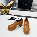 CC Platform Loafers 70mm Brown Sheepskin 459436