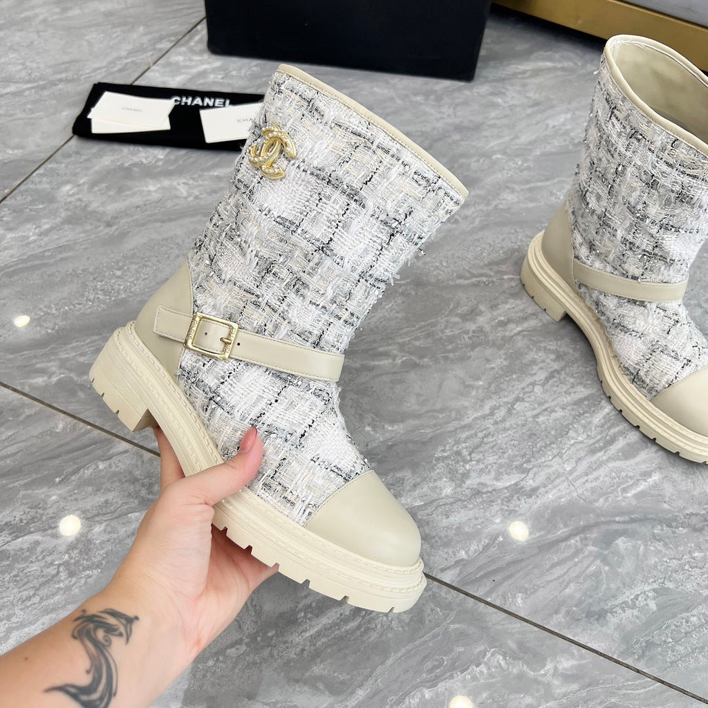 CC 25 ankle boots ivory tweed mix sheepskin 459499
