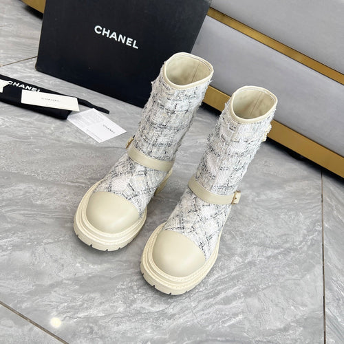 CC 25 ankle boots ivory tweed mix sheepskin 459499