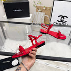 CC 2026 Pearl Sandal Red Satin Leather 692020