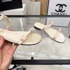 CC 2026 Pearl Slide White Satin Leather 692023