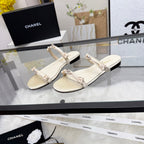 CC 2026 Pearl Slide White Satin Leather 692023