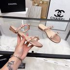CC 2026 Pearl Slide Beige Satin Leather 692025