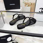 CC 2026 Pearl Slide Black Satin Leather 692026