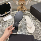 cc thongs sandal white velvet